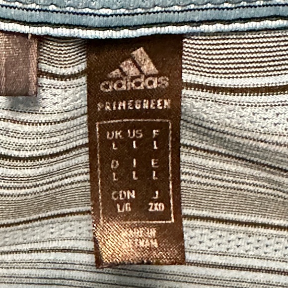 Adidas Men’s Blue/Grey Striped Golf Polo Size L - Picture 3 of 10